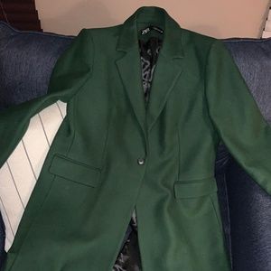 Zara Green Wool Blend Coat XL